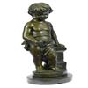Image 9 : The little boy Holding Apple Bronze Sculpture