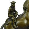 Image 2 : Monkey Sit on Horse Bronze Statue
