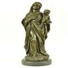 Image 1 : Mother Virgin Mary Bronze Sculpture on Marble Base Statue