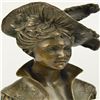 Image 2 : Girl Bust Lady Bronze Sculpture on Marble Base Statue