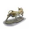 Image 4 : Bull Bronze Sculpture on Marble Base Statue