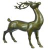 Image 1 : Deer-Buck Bronze Statue on Marble Base Sculpture