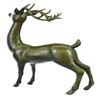 Image 8 : Deer-Buck Bronze Statue on Marble Base Sculpture