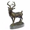 Image 1 : Hunting Male Deer Bronze Sculpture