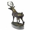 Image 4 : Hunting Male Deer Bronze Sculpture