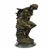 Image 1 : Fair Maiden Bronze Sculpture on Marble Base Statue