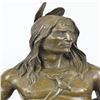 Image 2 : Native American Chief Bronze Statue with Marble Base Sculpture