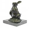 Image 1 : Animal Edition Bronze Bunny With Carrot Sculpture