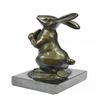 Image 2 : Animal Edition Bronze Bunny With Carrot Sculpture