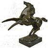 Image 4 : Mustang Horse Bronze Sculpture on Marble Base Statue