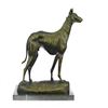 Image 1 : Racing Dog GreyHound Bronze Statue on Marble Base Figurine