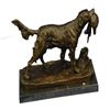 Image 1 : Hunting Dog with Quail Bronze on Marble Base Sculpture