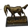 Image 3 : Hunting Dog with Quail Bronze on Marble Base Sculpture