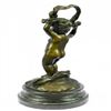 Image 2 : Cherubs Bronze Sculpture on Marble Base Figurine