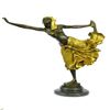 Image 1 : Bronze Dancer Statue on Marble Base Figurine