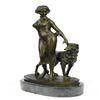 Image 1 : Lady With Pointer Dog Bronze Sculpture