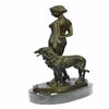 Image 2 : Lady With Pointer Dog Bronze Sculpture