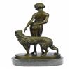 Image 3 : Lady With Pointer Dog Bronze Sculpture
