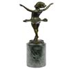 Image 2 : Classy Girl Ballerina Bronze Statue on Marble Base Sculpture