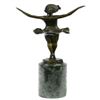 Image 3 : Classy Girl Ballerina Bronze Statue on Marble Base Sculpture