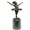 Image 5 : Classy Girl Ballerina Bronze Statue on Marble Base Sculpture
