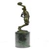 Image 2 : Basketball Bronze Figure on Marble Base Sculpture