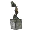 Image 8 : Nude Girl Bronze Statue on Marble Base Figure