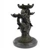 Image 5 : Elephants Candle Holder Bronze Figurine