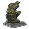 Image 4 : Thinker Bronze Statue on Marble Base Sculpture