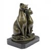 Image 1 : Two Cat Sculpture Bronze Figurine on Marble Base
