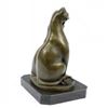 Image 2 : Two Cat Sculpture Bronze Figurine on Marble Base