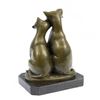 Image 8 : Two Cat Sculpture Bronze Figurine on Marble Base
