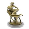Image 5 : Nude Erotic Lady Bronze Statue on Marble Base Figurine