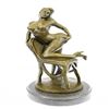 Image 8 : Nude Erotic Lady Bronze Statue on Marble Base Figurine