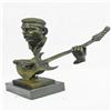 Image 1 : Guitar Player Bronze Sculpture on Marble Base Statue