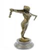 Image 1 : Romanian Dancer Bronze Statue On Marble Base Sculpture