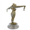 Image 2 : Romanian Dancer Bronze Statue On Marble Base Sculpture
