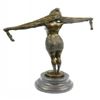 Image 3 : Romanian Dancer Bronze Statue On Marble Base Sculpture
