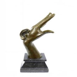 Walls Have Ears Bronze Sculpture on Marble Base Statue
