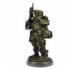 Image 1 : American Soldier Bronze Sculpture on Marble Base Figure