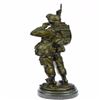 Image 2 : American Soldier Bronze Sculpture on Marble Base Figure