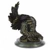 Image 3 : Native American With Eagle Bronze Statue on Marble Base Sculpture
