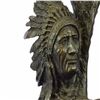 Image 5 : Native American With Eagle Bronze Statue on Marble Base Sculpture