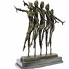 Image 9 : Five Dancer Bronze Sculpture on Marble Base Statue