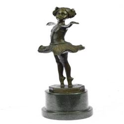 Ballerina Bronze on Marble Base Sculpture