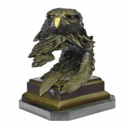 American Bald Eagle Bronze Bust Sculpture