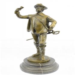 Classic Cavalier Soldier Renaissance Bronze Sculpture