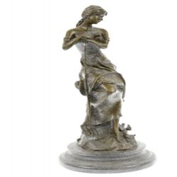Dreaming Elegant Classic Woman Bronze Statue