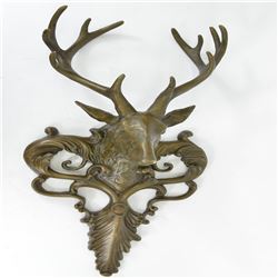 Wildlife Elk Head Bust Bronze Sculpture