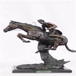Cheyenne Bronze Sculpture on Marble Base Statue